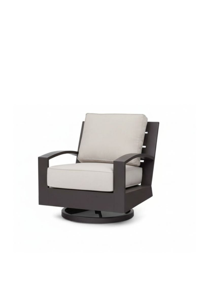Alfresco Santa Barbara Swivel Lounge Chair with Cushion Sunbrella Cast Silver