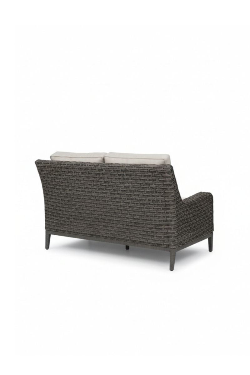 Alfresco Skytop Love Seat with Cushion Sunbrella Cast Silver