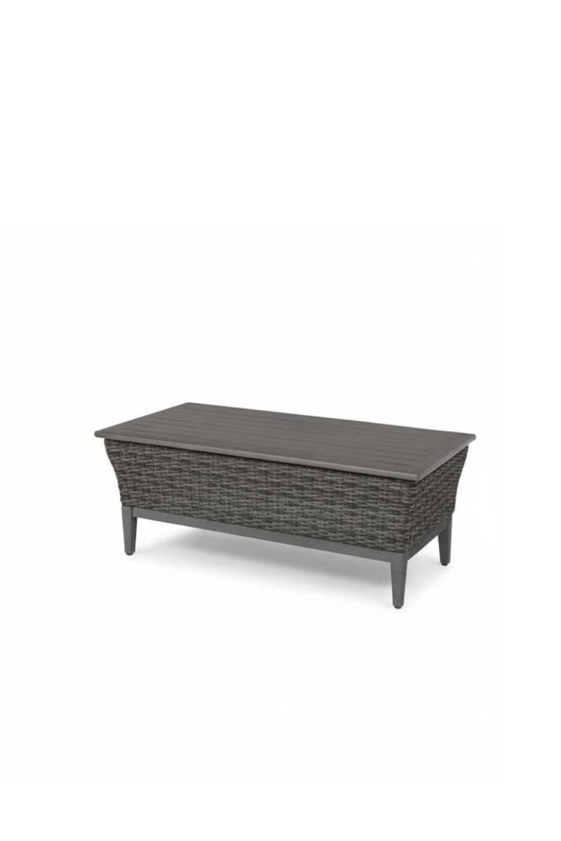 Alfresco Skytop Rectangle Coffee Table 47"x24" Wicker & Aluminum Slate
