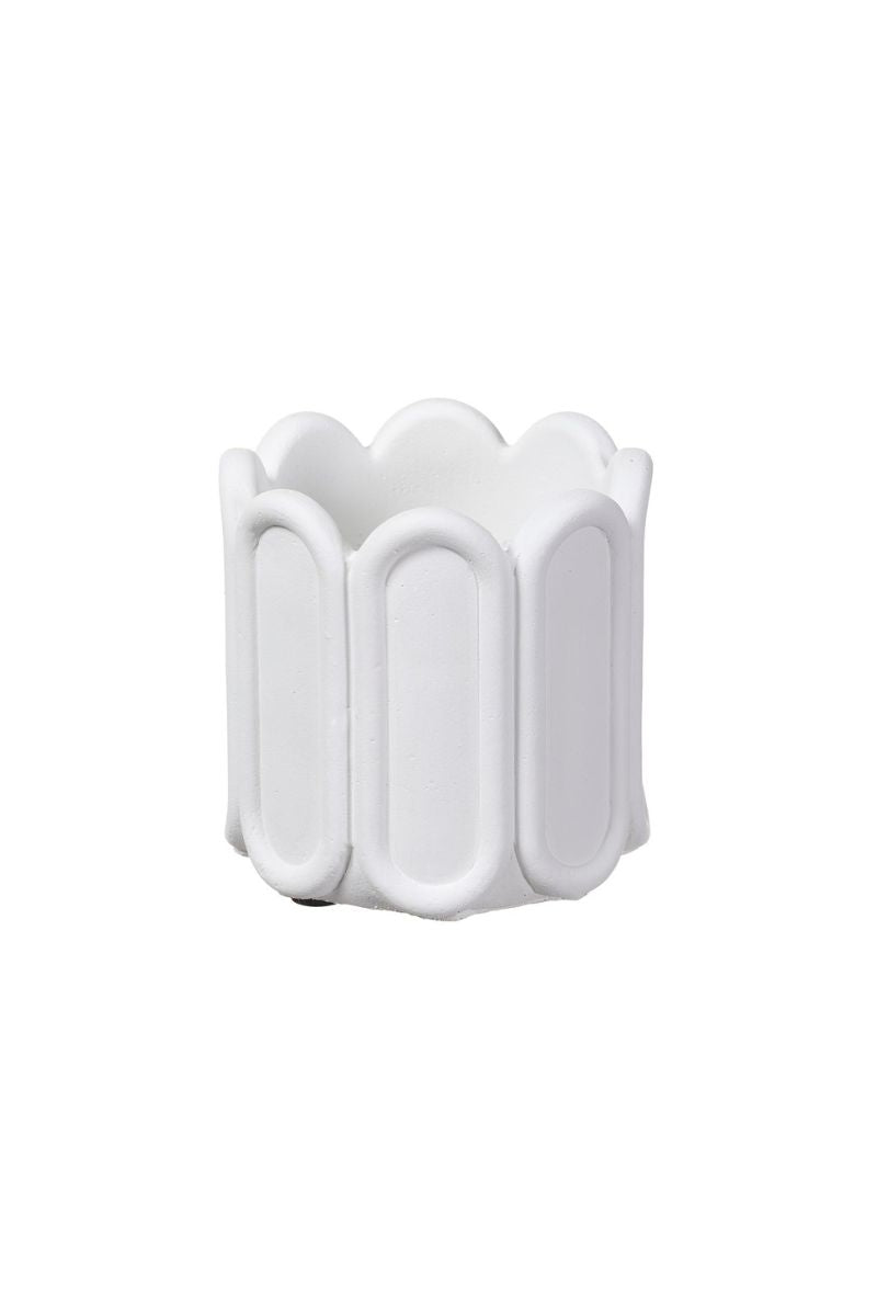Cement Planter 4.5" x 4.5" White