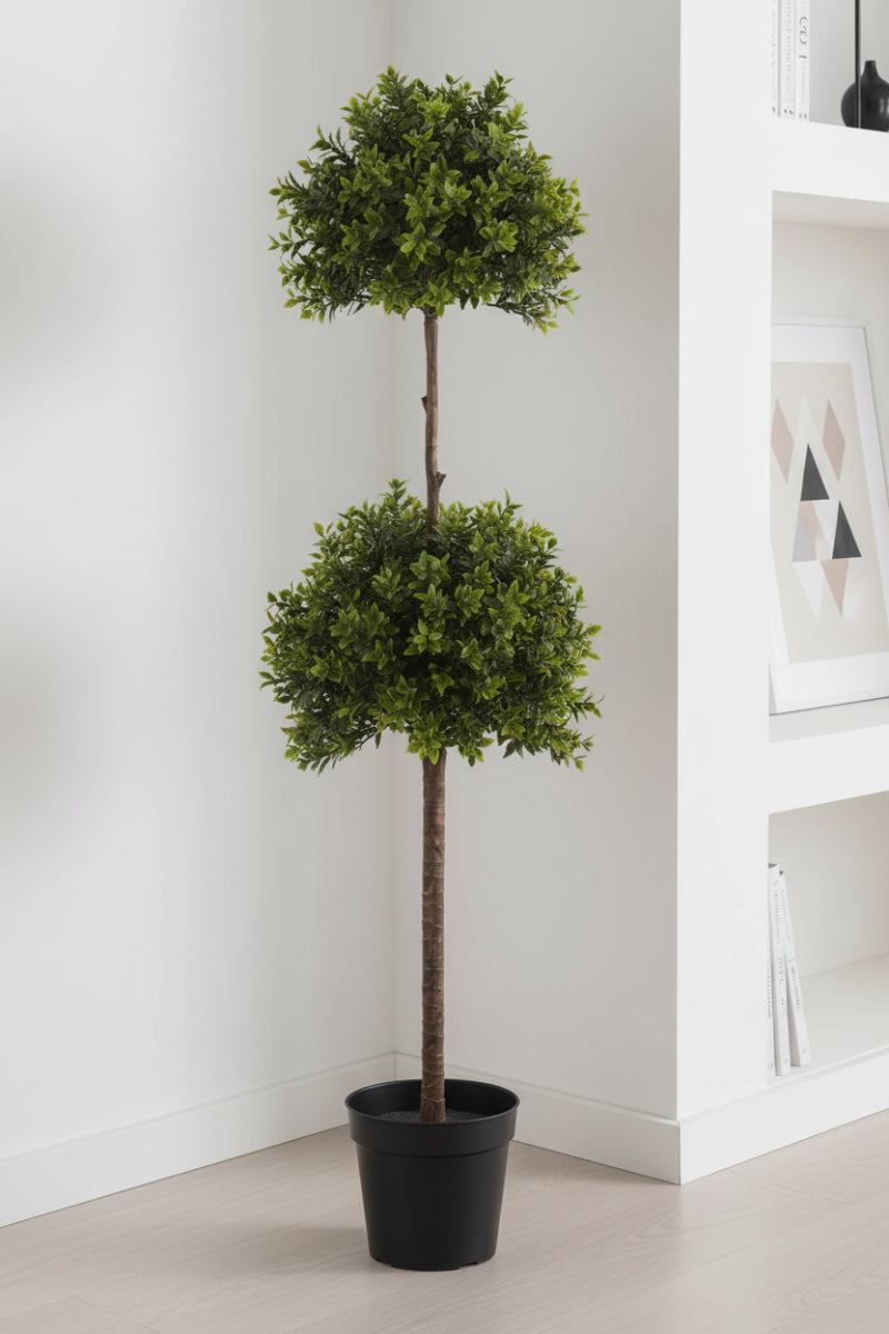 Faux Boxwood in Pot 39" Green