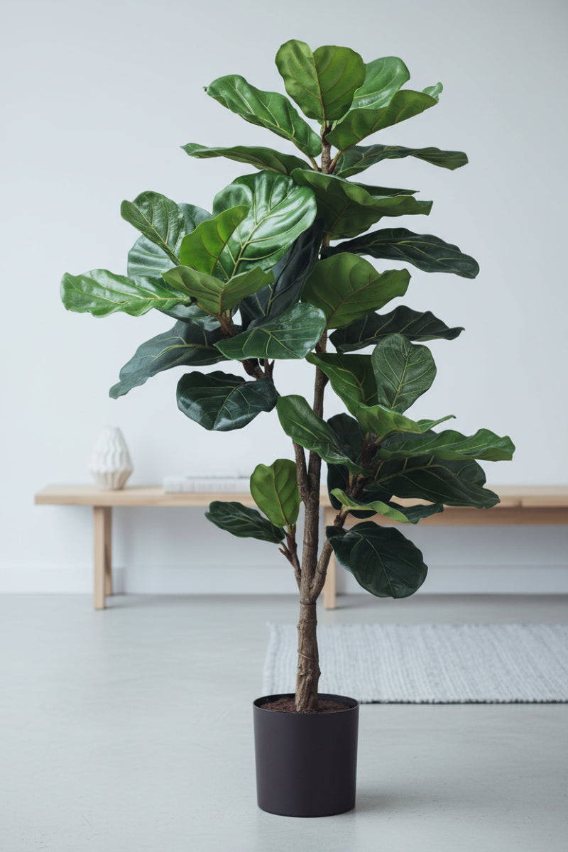 Faux Fiddle Leaf Tree in Pot 56" Green
