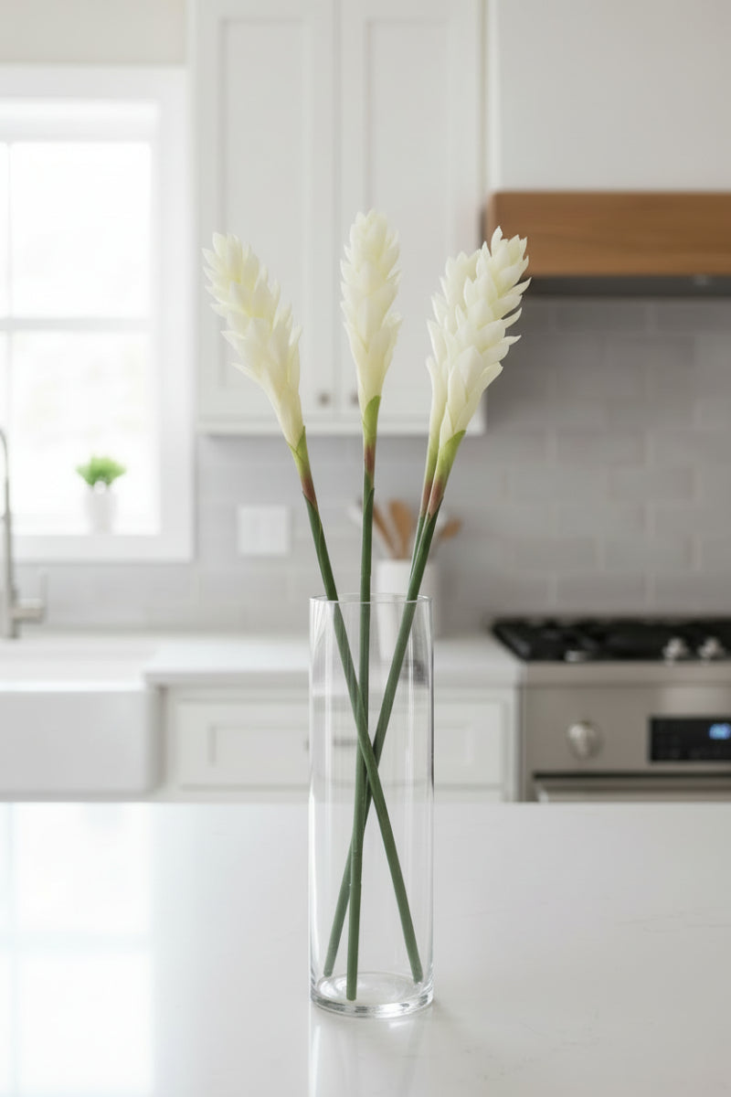 Faux Hawaiian Ginger Spray 30" X1 White