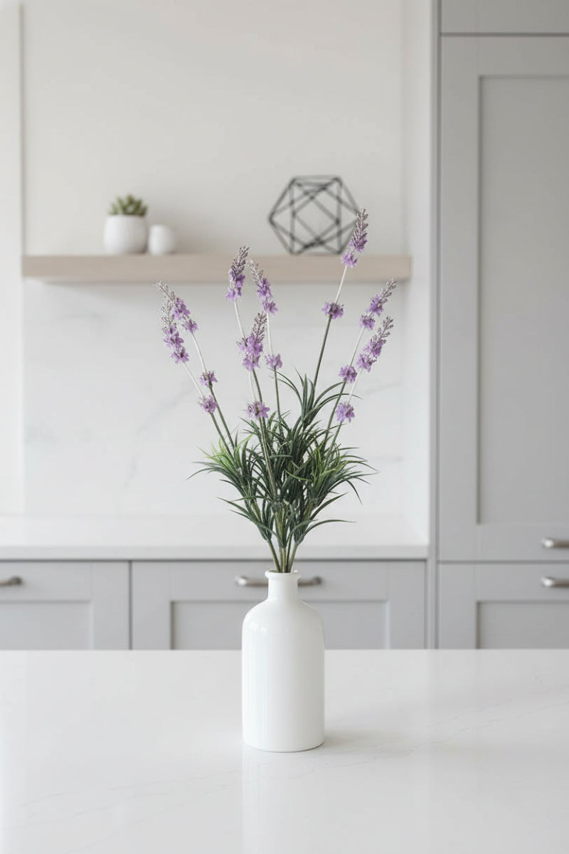 Faux Lavender Bush 14"