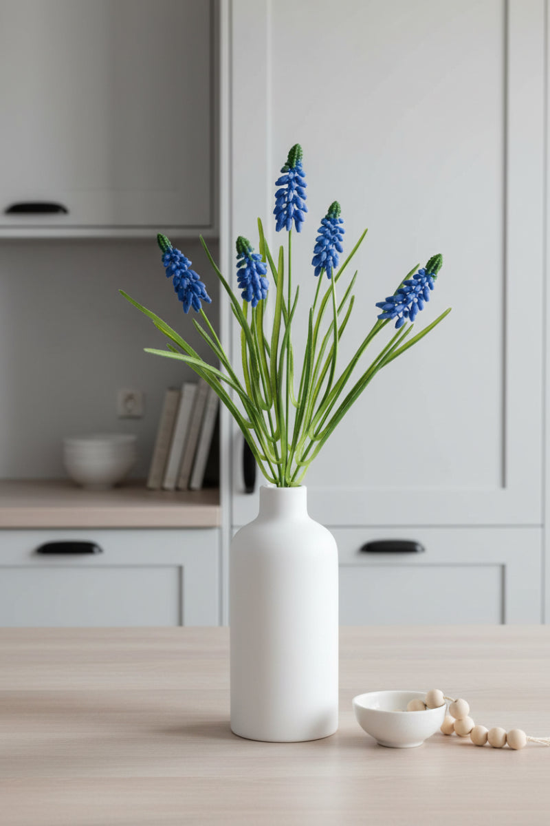 Faux Muscari Pick 12.5" Blue