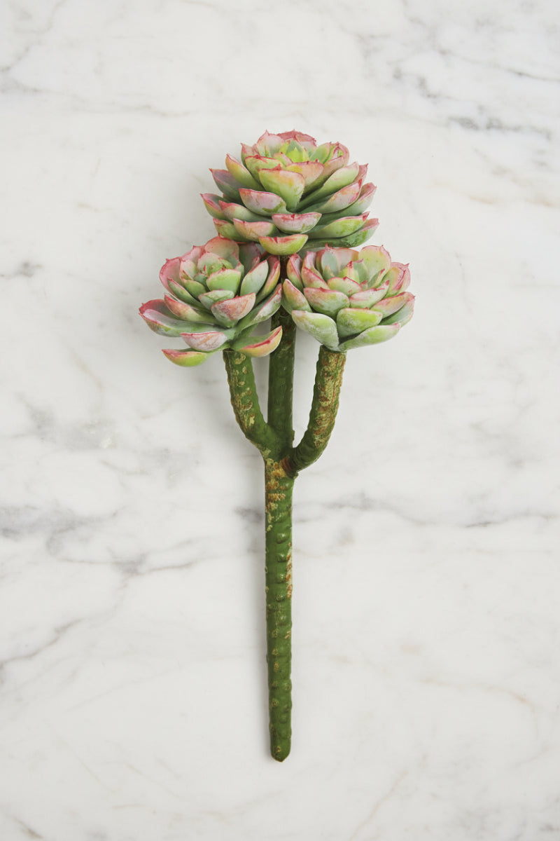 Faux Real Touch Hens and Chicks Pick 8" Greene & Mauve