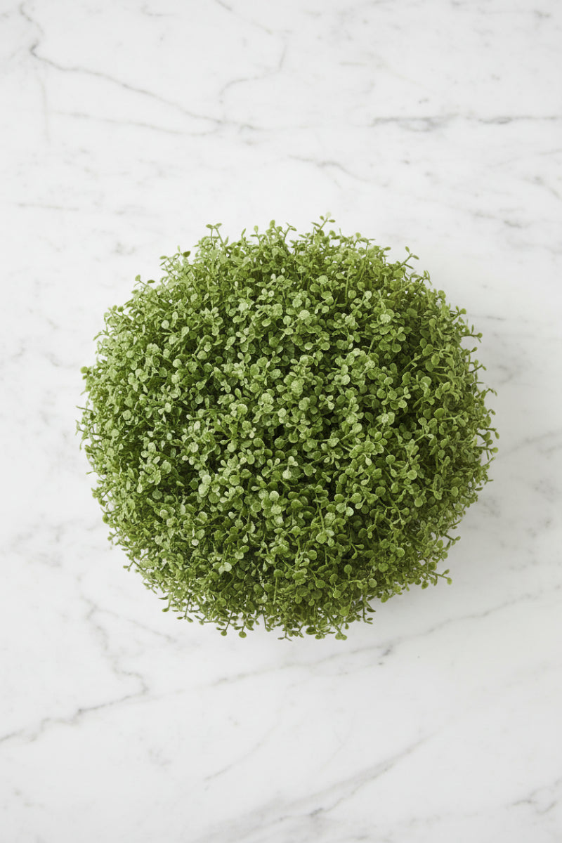Faux Mini Boxwood Half Ball 9.5" Green
