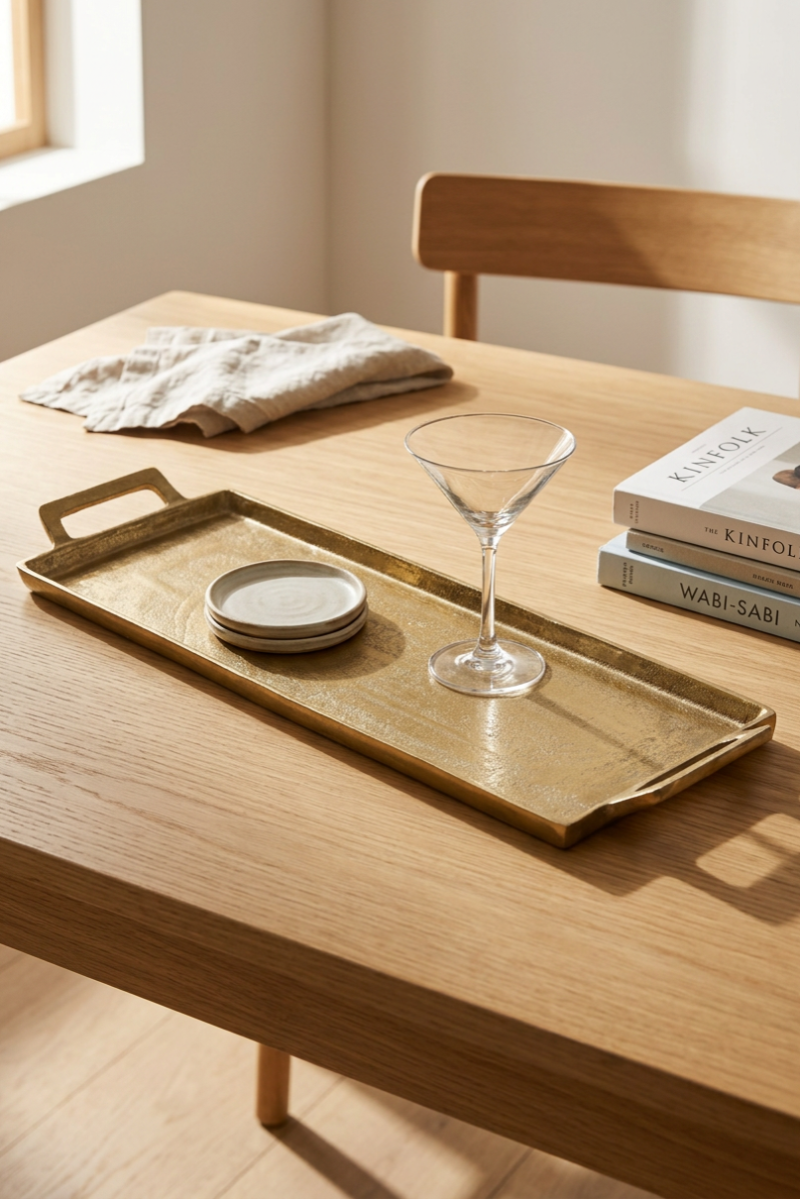 Deco Aluminum Platter Large Gold