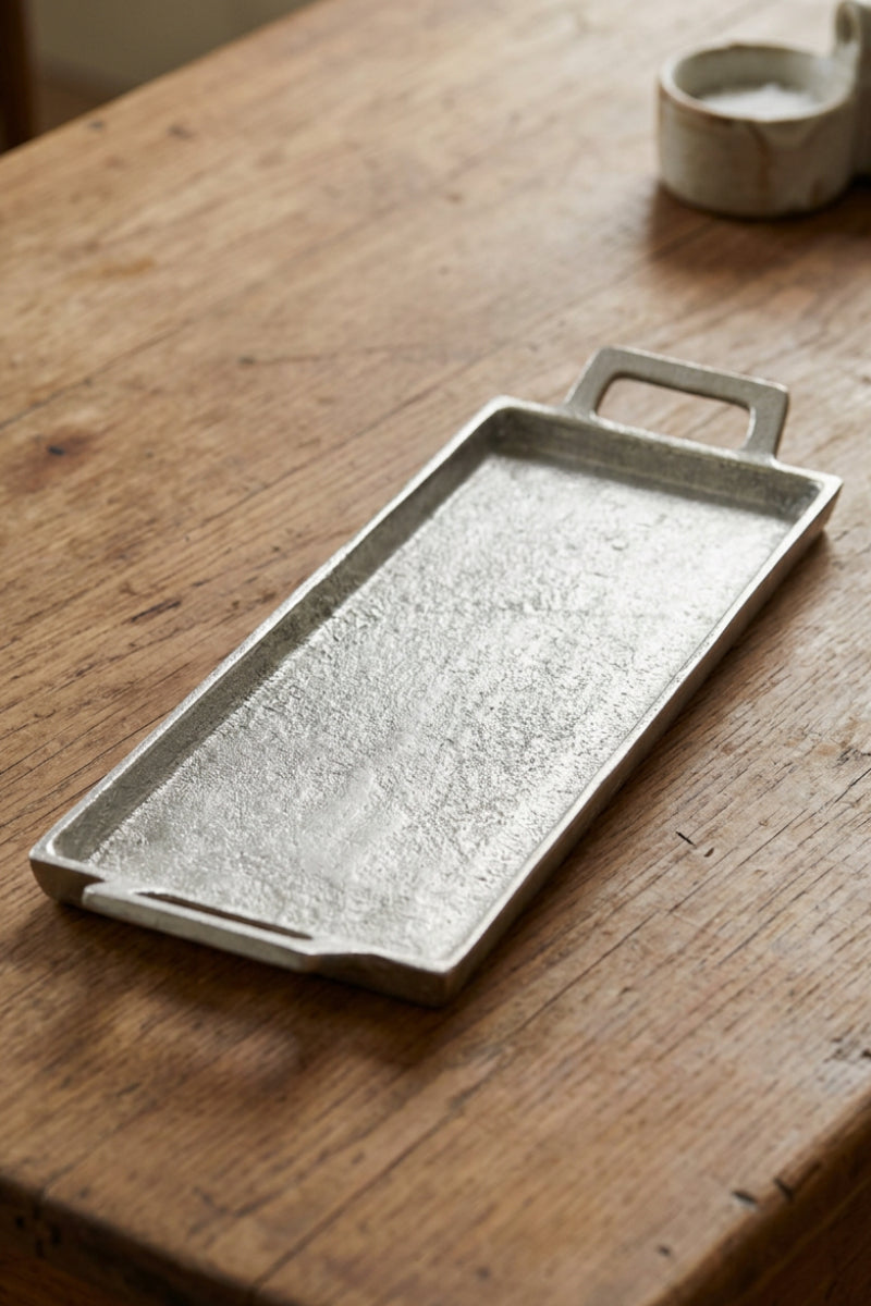 Deco Aluminum Platter Medium Silver