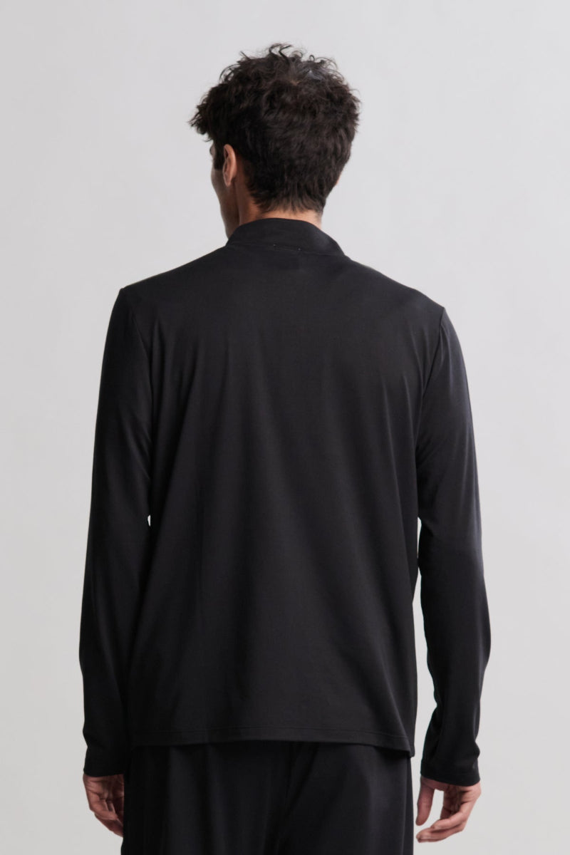 Barefoot Dreams Malibu Collection Men's Butterchic 1/2 Zip L Black