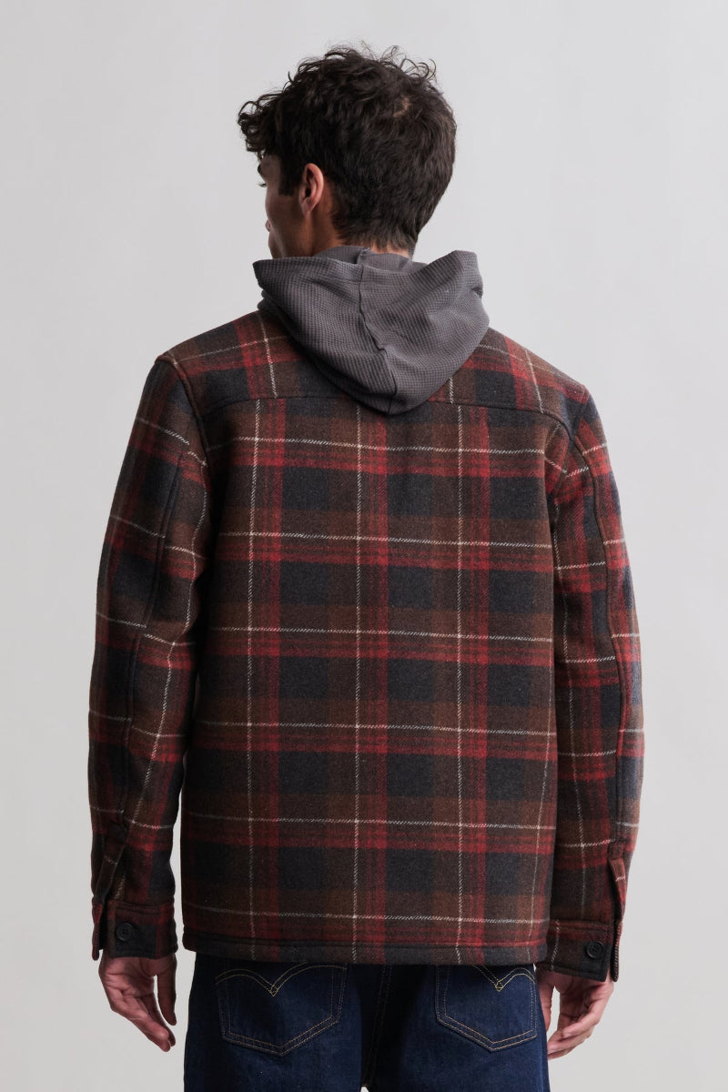 Barefoot Dreams Men's Plaid Shacket M Russet Plaid