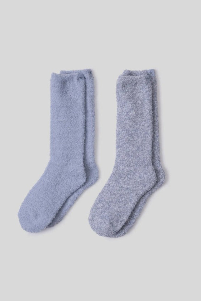 Barefoot Dreams CozyChic 2 Pair Sock Set Snowdrop Multi