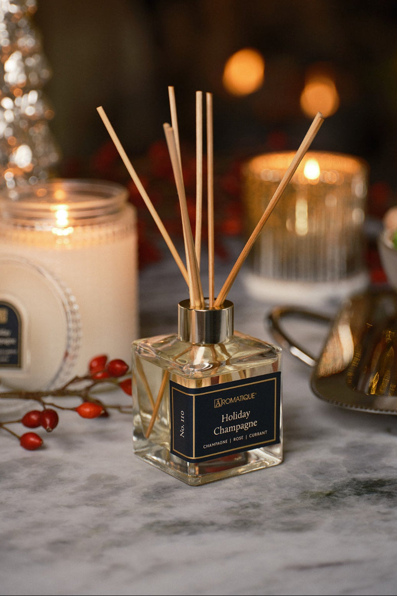 Aromatique Holiday Champagne Reed Diffuser Set 5 fl oz