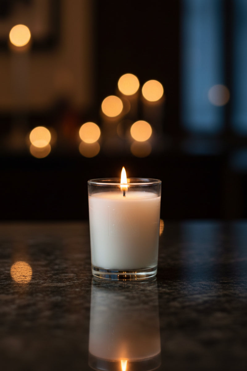 Aromatique Holiday Champagne Votive Glass Candle 2.7 oz