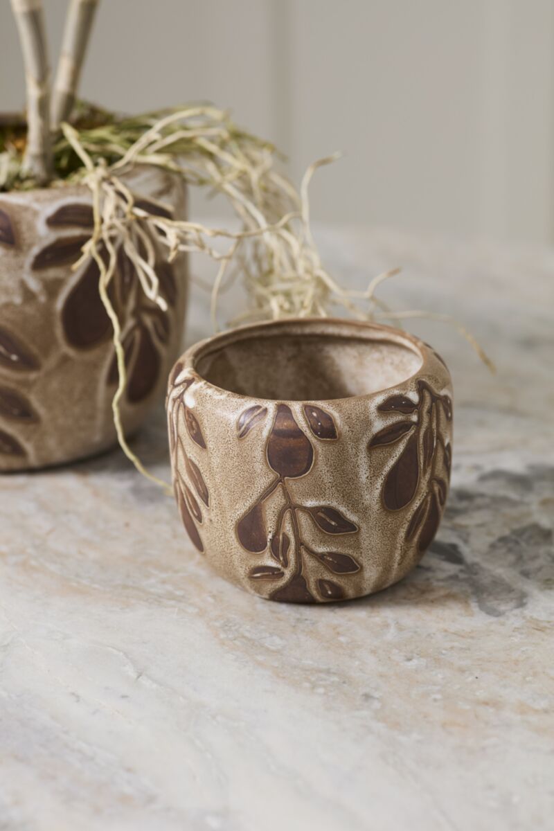 Accent Decor Autumn Pear Pot 5.5"x4" Brown