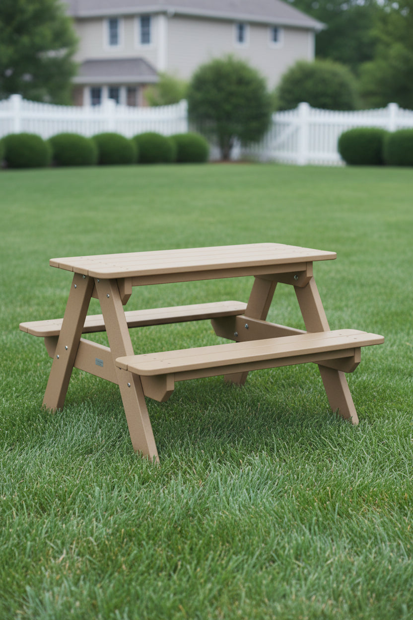 Berlin Gardens Childs Picnic Table Weatherwood