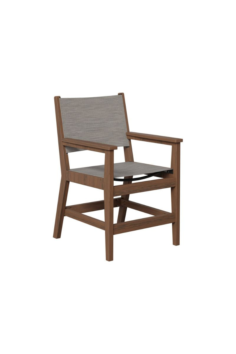 Berlin Gardens Mayhew Sling Dining Chair Elevation Stone on Brazilian Walnut