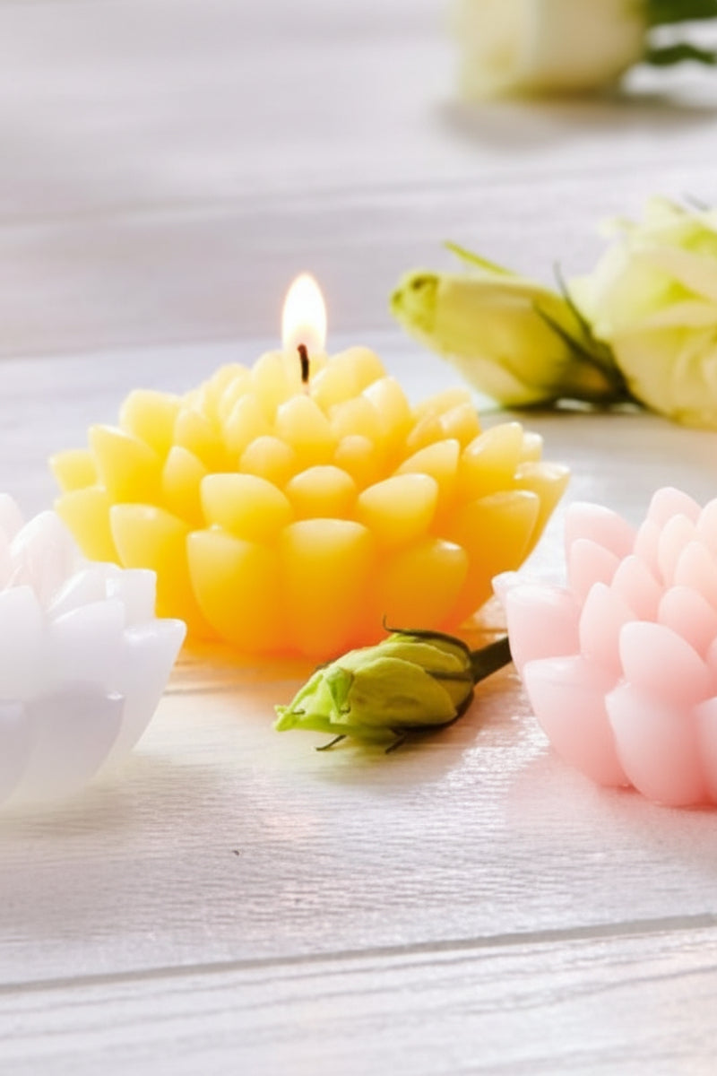 Blossom Flower Candle Yellow