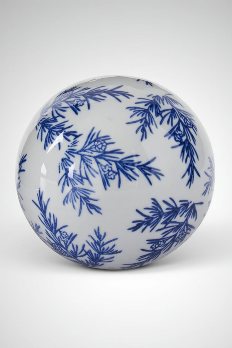 Ceramic Chinoiserie Ball 4" Blue & White