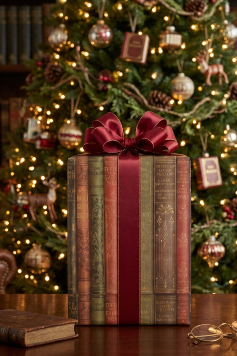 Wrapping Paper 27.56"x78.74" with Book Print Multi