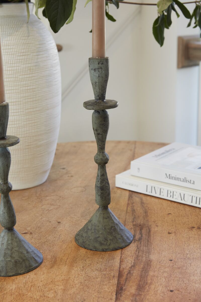 Bristol Candlestick 4"x12.25" Grey