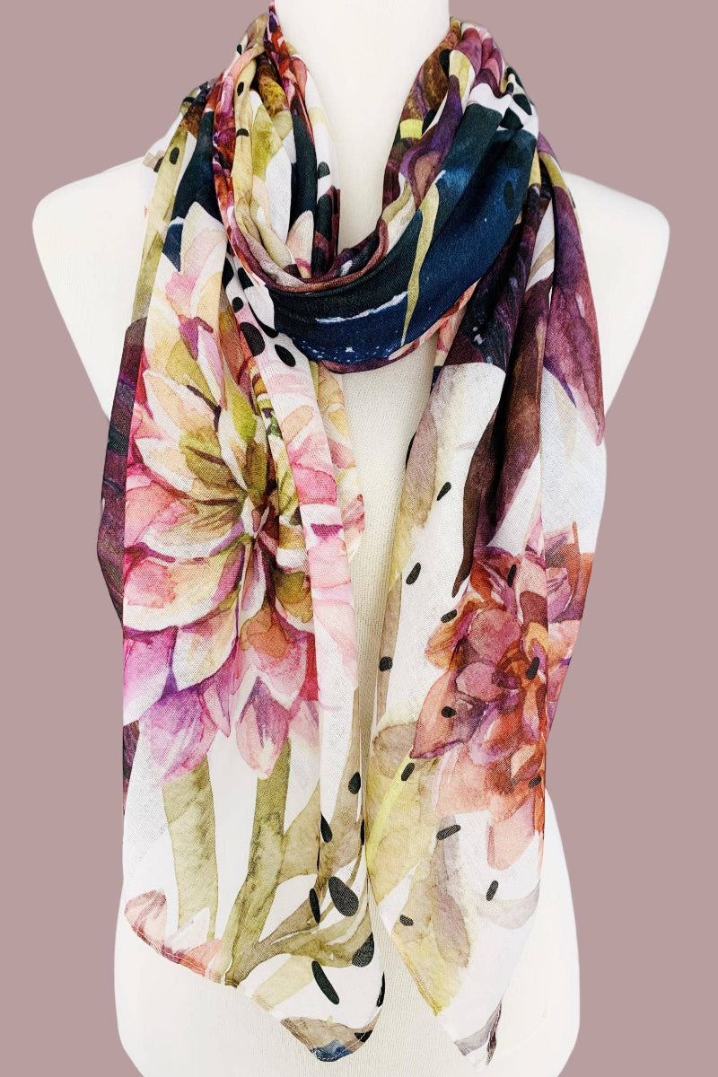 Floral Scarf Burgundy/Multi