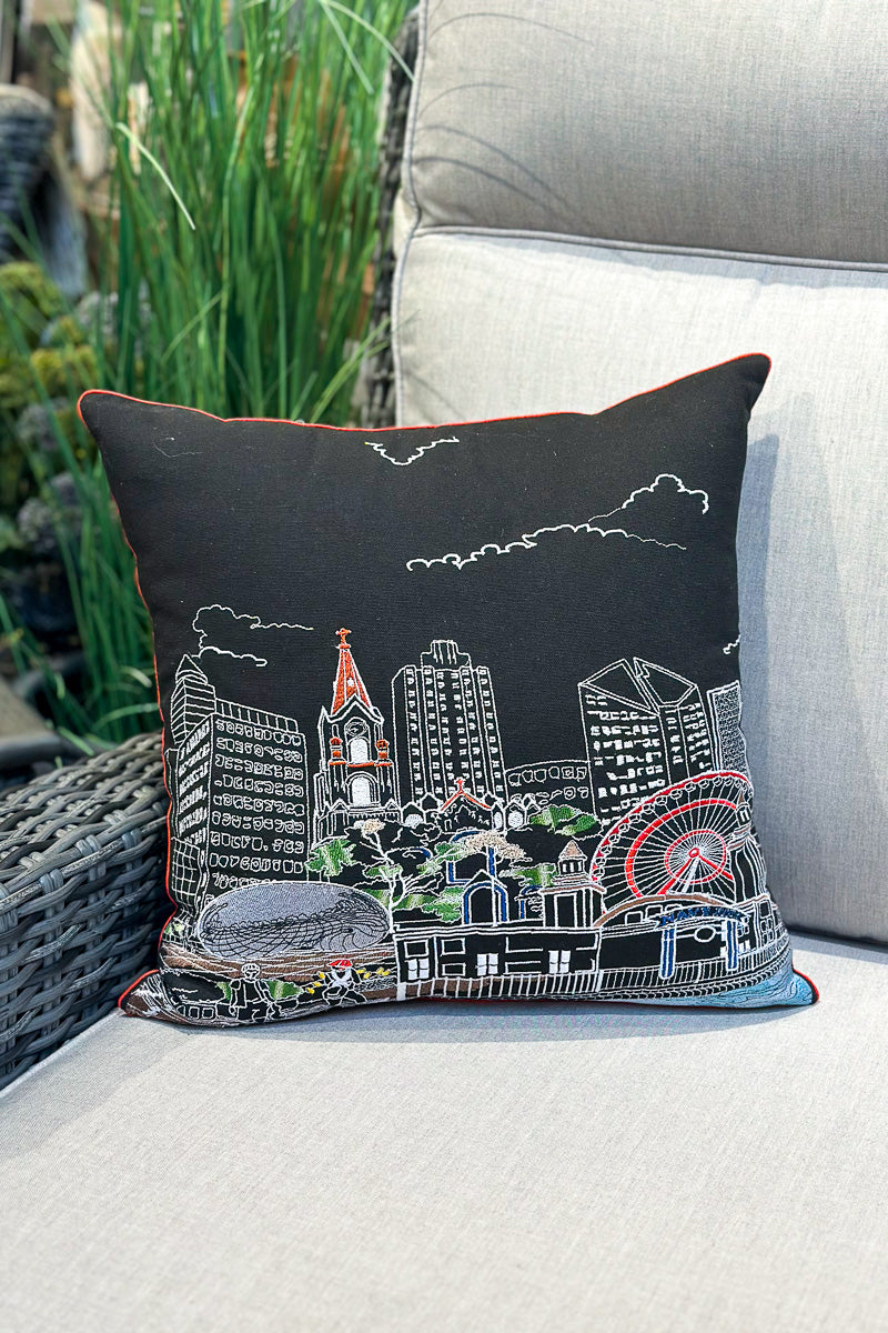 Chicago Skyline Embroidered Artistry Night Pillow