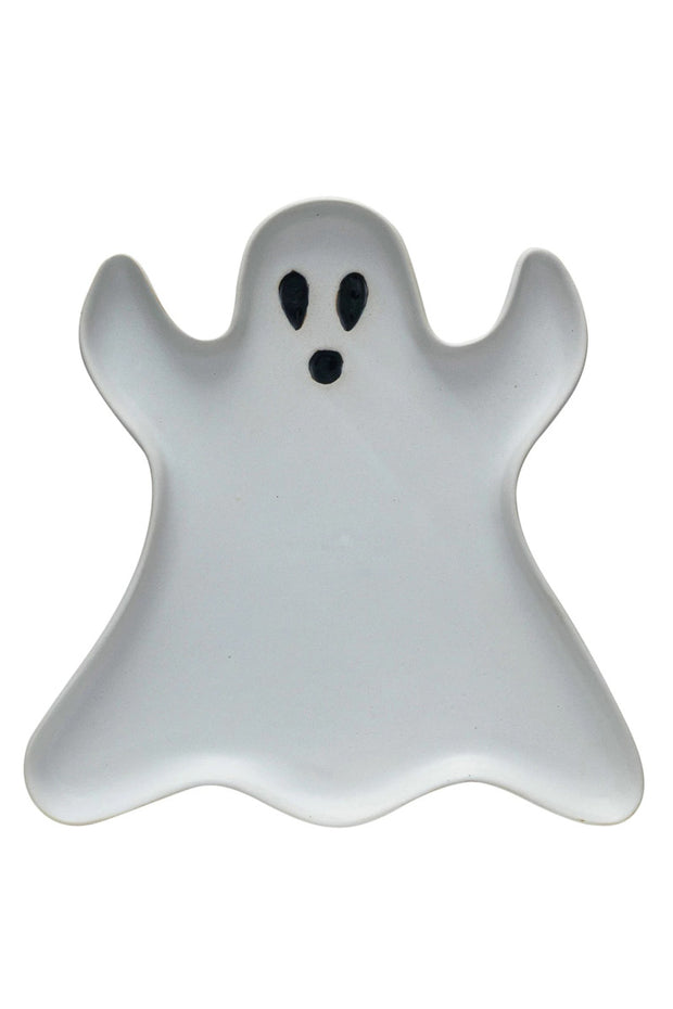 Plate Ghost Shaped StonewareMatte White & Black