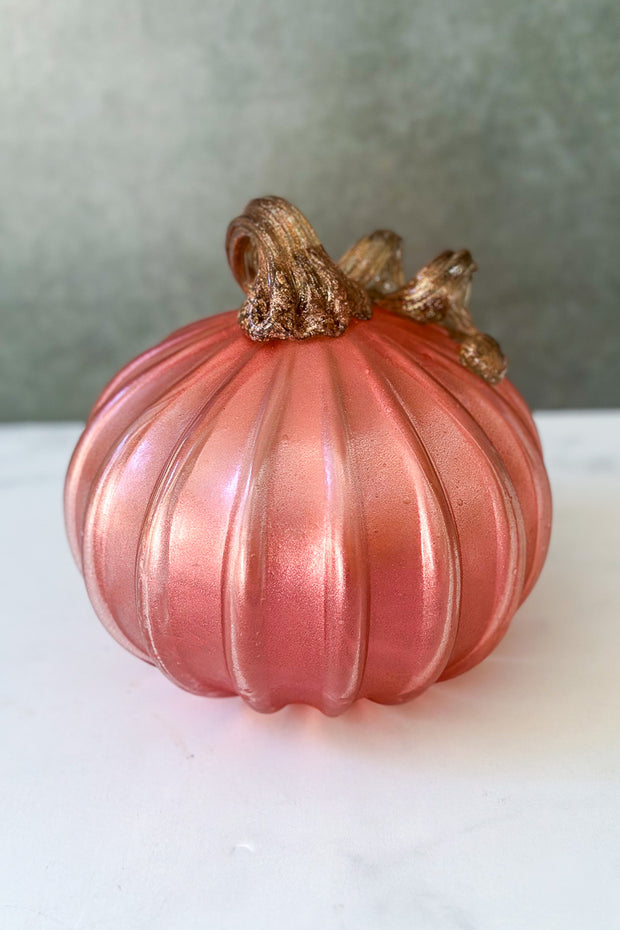 Glass Pumpkin 6.3"x5.7" Brown