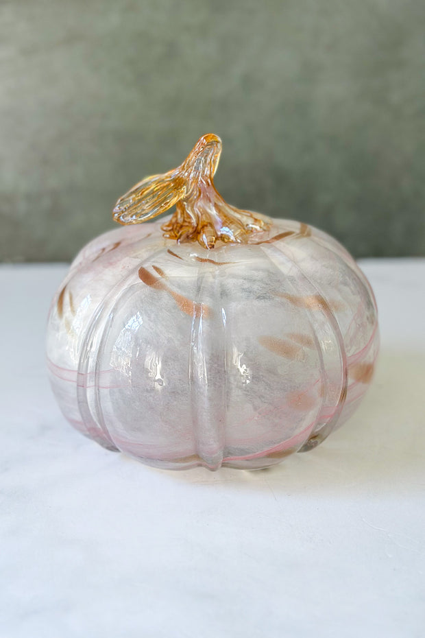 Glass Pumpkin 6.7"x6.9" Pink