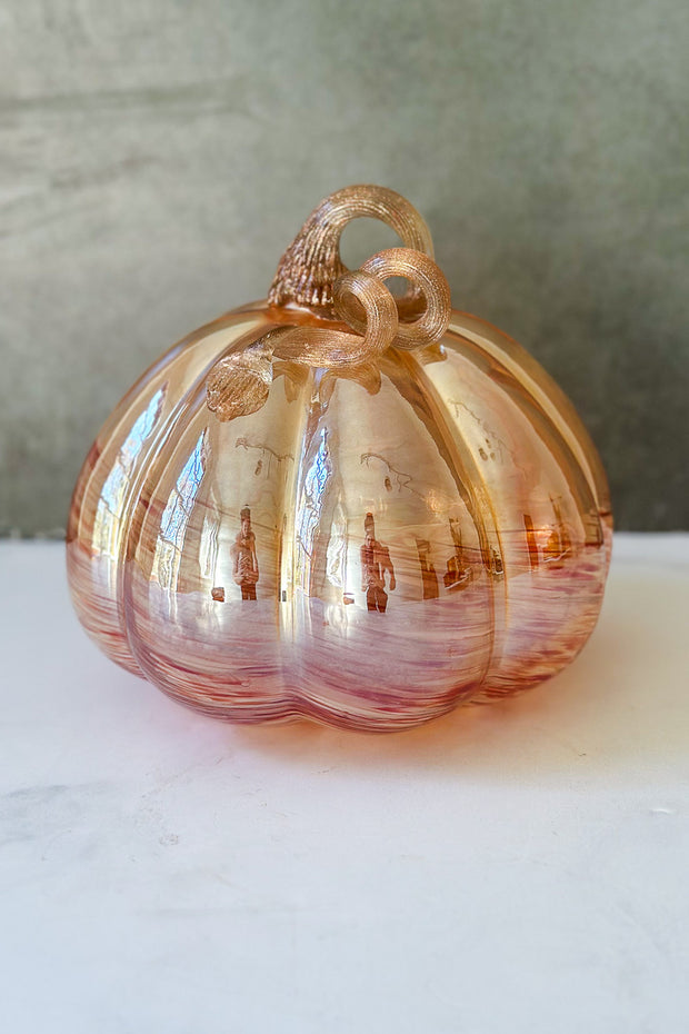 Glass Pumpkin 7.5"x7.5" Multi