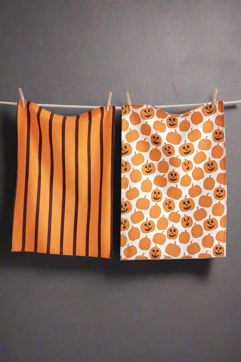 Halloween Pumpkin Dishtowel Set/2