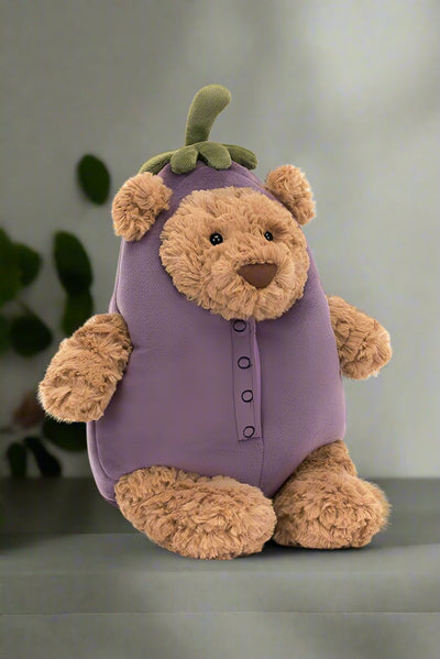 Jellycat Bartholomew Bear Eggplant