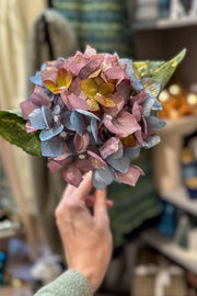 Faux Hydrangea Stem 20" Blue