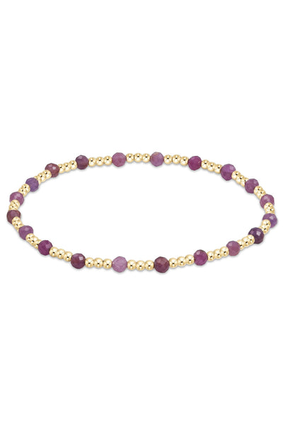 enewton Gemstone Gold Sincerity Pattern 3mm Bead Bracelet Ruby