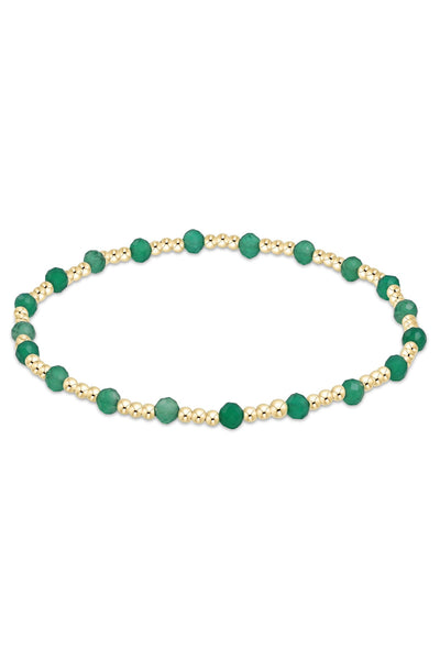 enewton Gemstone Gold Sincerity Pattern 3mm Bead Bracelet Green Onyx