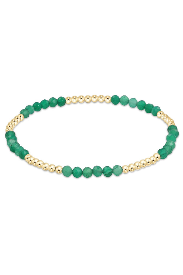 enewton Blissful Pattern 2.5mm Bead Bracelet Green Onyx