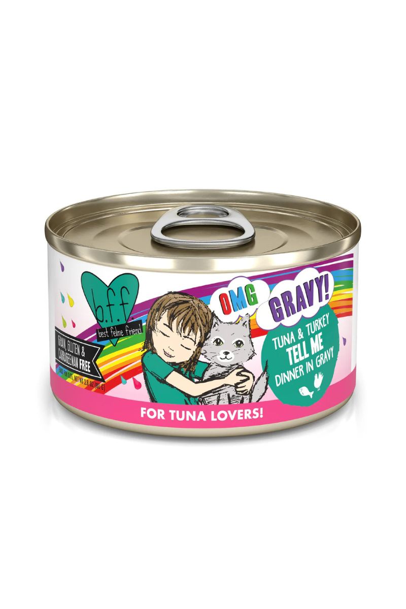 Weruva BFF OMG Tell Me! Tuna & Turkey Wet Canned Cat Food 2.8 oz