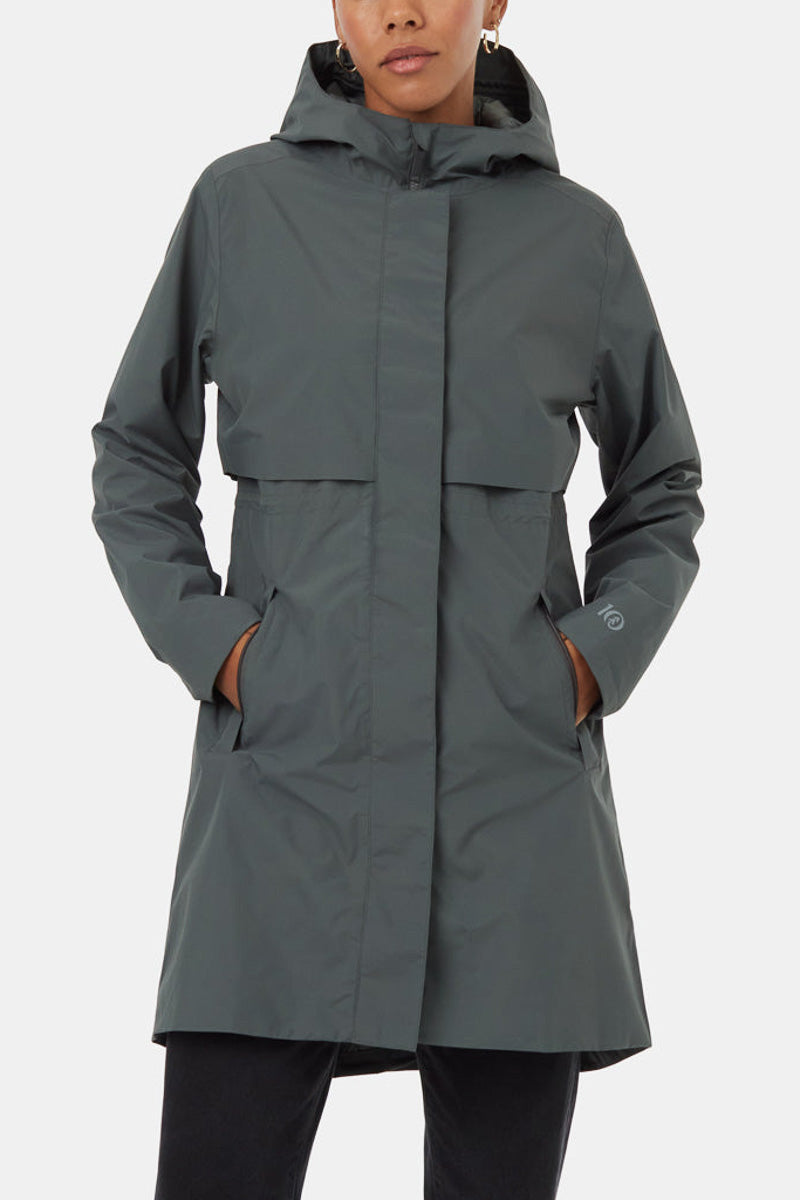 Women Long Rain Jacket Nimbus Urban Green Small