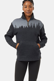 Women 1/4 Zip Meteorite Black Heather/White Extra Small