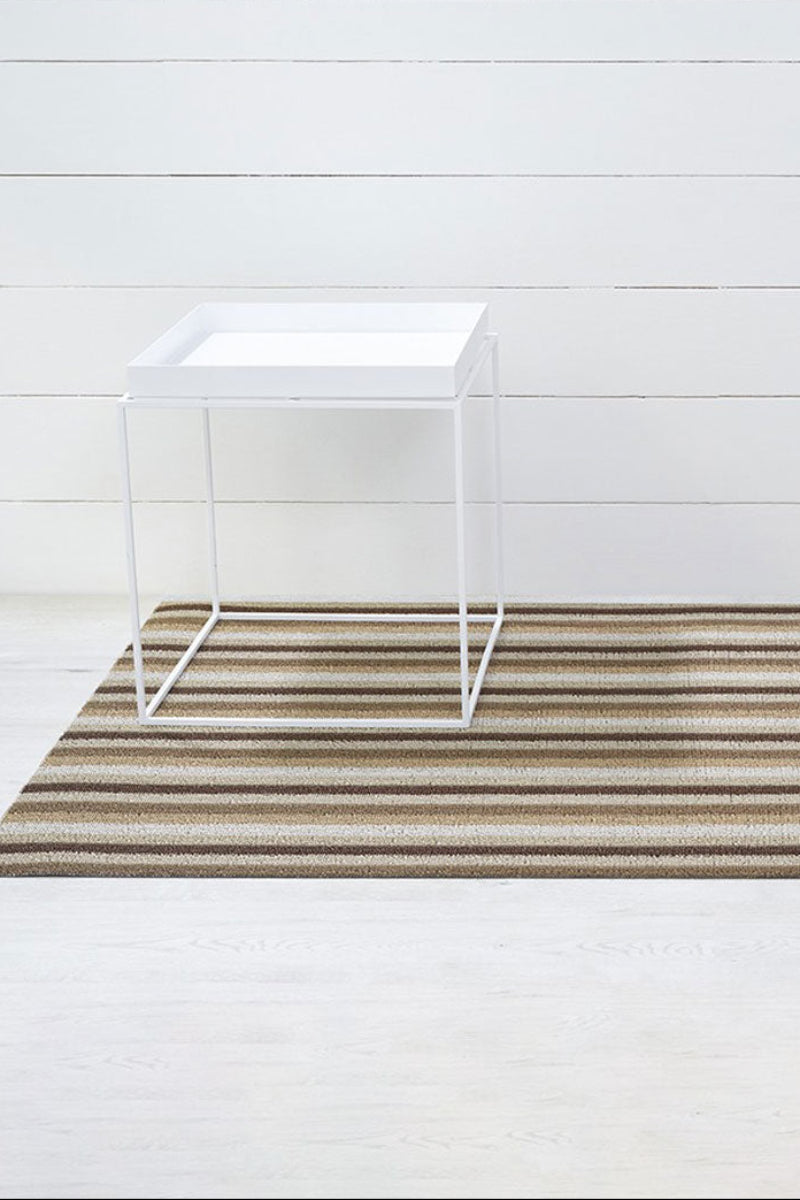 Chilewich Even Stripe Shag Big Mat 36"x60" Mocha