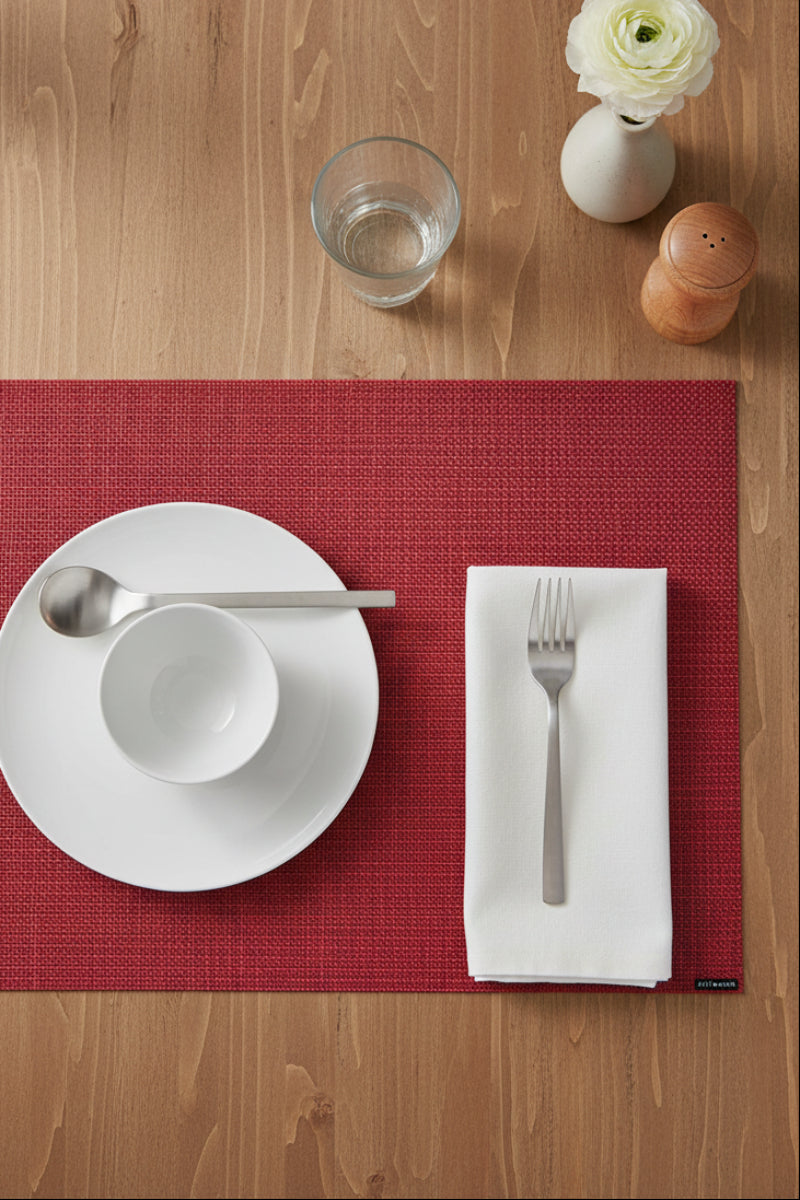 Chilewich Mini Basketweave Placemat Rectangle 14"x19" Scarlet