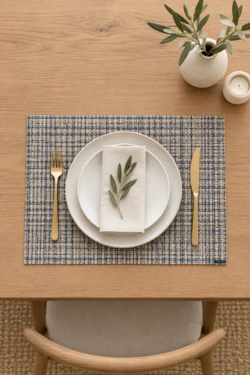Chilewich Basketweave Placemat Rectangle 14"x19" Coast