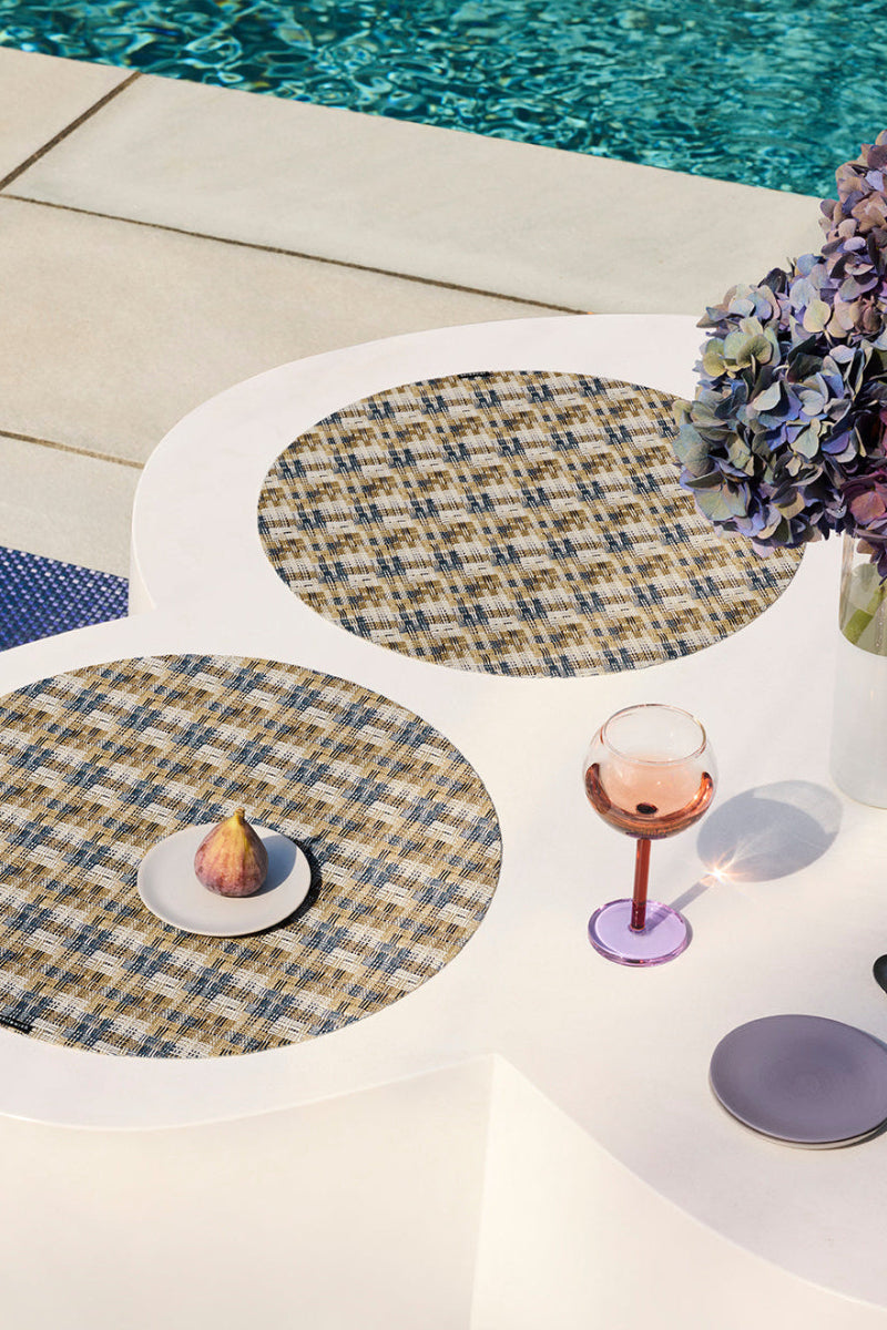 Chilewich Fable Placemat Round 15" Coast