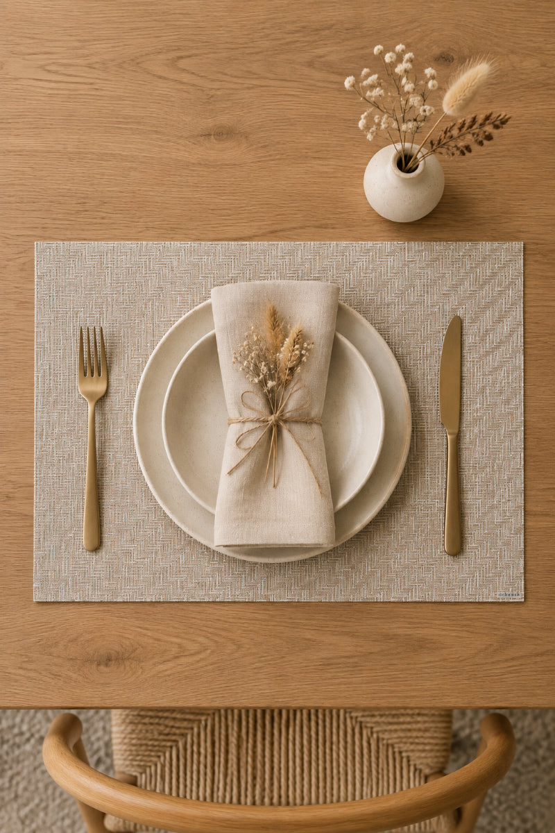 Chilewich Foxtail Placemat Rectangle 14"x19" Ecru