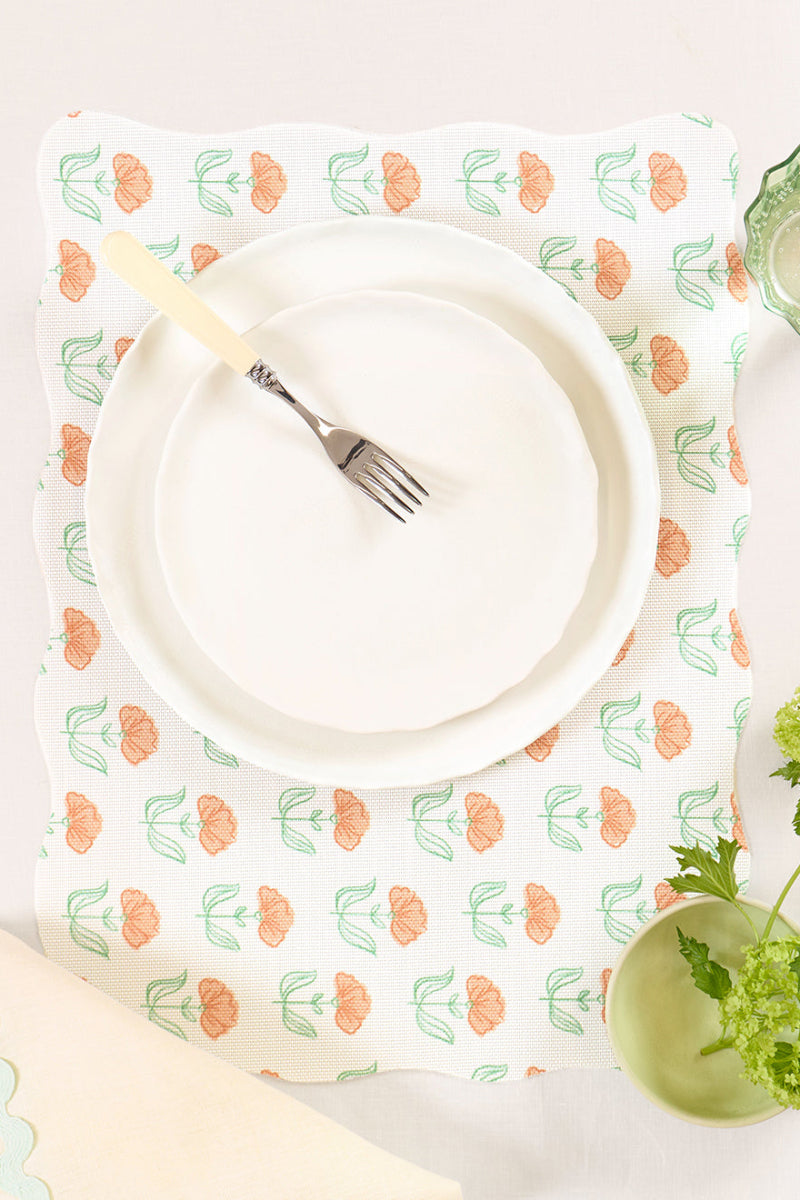 Chilewich x Meri Meri Jasmine Scallop Placemat 13.5"x18.5" Multi