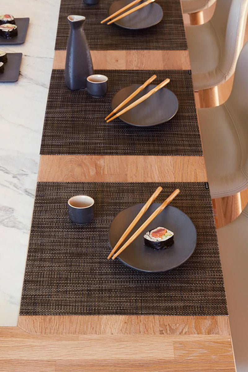 Chilewich Mini Basketweave Placemat Rectangle 12"x16" Dark Walnut
