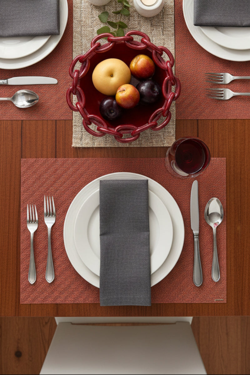 Chilewich Foxtail Placemat Rectangle 14"x19" Raspberry