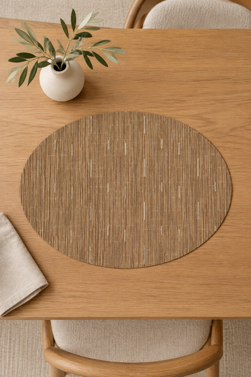 Chilewich Bamboo Placemat Oval 14"x19.25" Camel