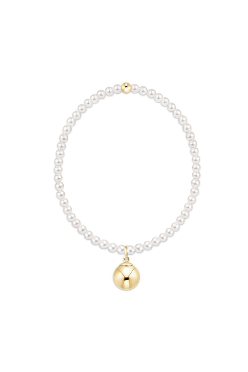 enewton Classic Pearl 3mm Bracelet Classic Gold 10mm Charm
